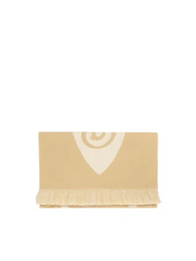 Burberry Reversible Scarf B Shield In White