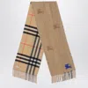 BURBERRY BURBERRY  REVERSIBLE SCARF IN BEIGE CASHMERE AND CHECK