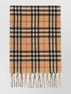 Burberry Reversible Cashmere Knight Stamp And Check Scarf In Brown