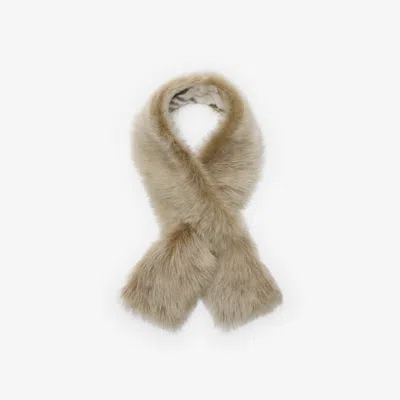 Burberry Reversible Shearling Scarf In Neutral