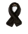 Burberry Reversible Shearling Scarf In Black