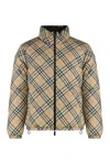 Burberry Quilted Jacket With Distinctive Plaid Pattern In Metallic