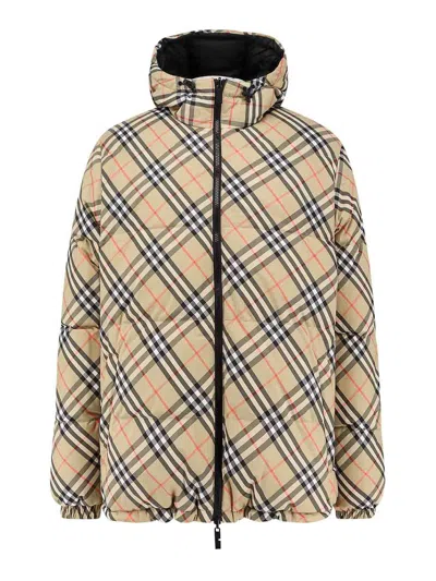 Burberry Quilted Jacket With Distinctive Plaid Pattern In Multi