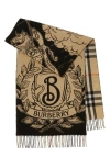 Burberry Stormy Knight Reversible Jacquard Check Cashmere Scarf In Brown