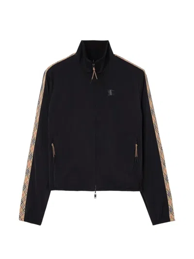 Burberry Reversible Stretch Nylon Jacket In Black