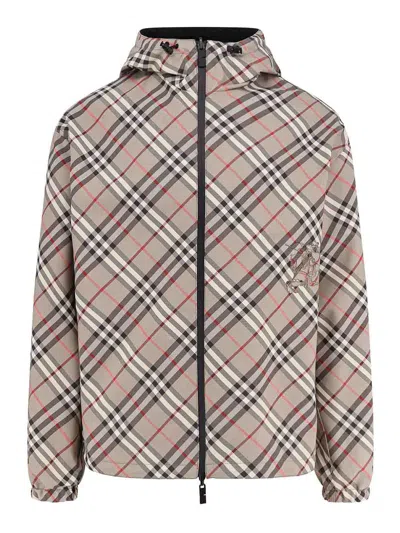 Burberry Trafford Reversible Windbreaker Jacket In Gray