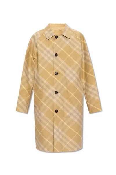 Burberry Reversible Trench Coat In Flax