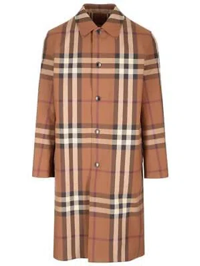 Pre-owned Burberry Reversible Trench Coat With Check Motif In Brown
