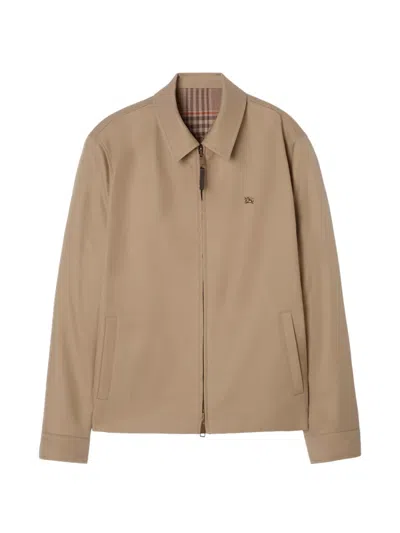 Burberry Reversible Tropical Gabardine Bloomsbury Harrington Jacket In Brown