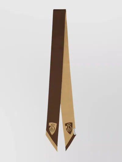 Burberry Reversible Two-tone Rectangular Scarf In Brown