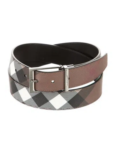 Pre-owned Burberry Reversible Vintage Check Belt Kit In Multi