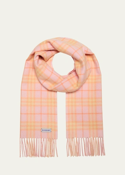 Burberry Reversible Vintage Check Cashmere Scarf In Cameo