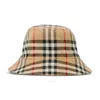 Burberry Kids Cotton Reversible Check Bucket Hat In Yellow