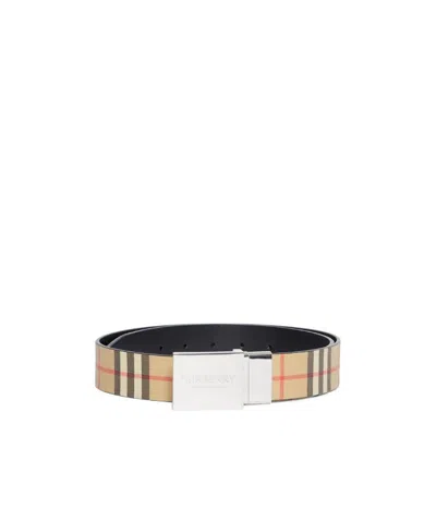 Burberry Reversible Vintage Check Print Belt In Multicolor