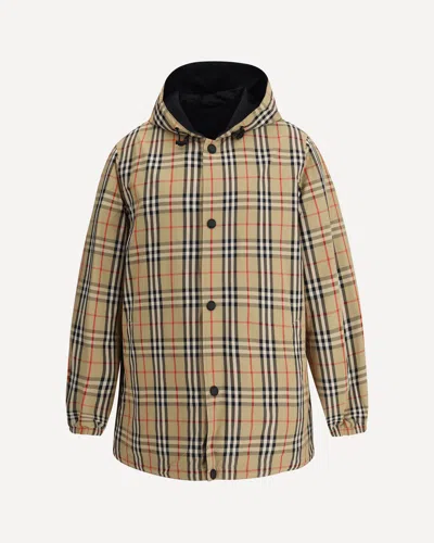 Burberry Checked Reversible Hooded Jacket In Multi