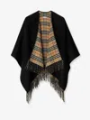 Burberry Reversible Wool Cape In Black