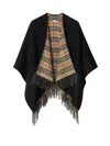 Burberry Reversible Wool Cape In Black