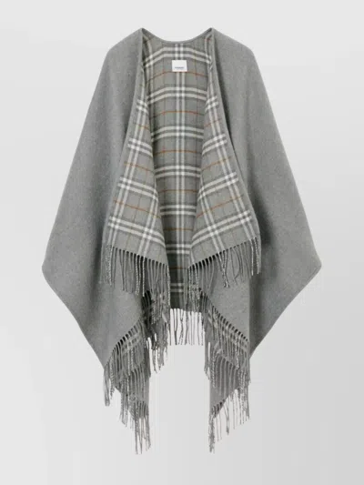BURBERRY REVERSIBLE WOOL CAPE CHECK PRINT