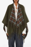 Burberry Check-pattern Reversible Wool Cape In Loch