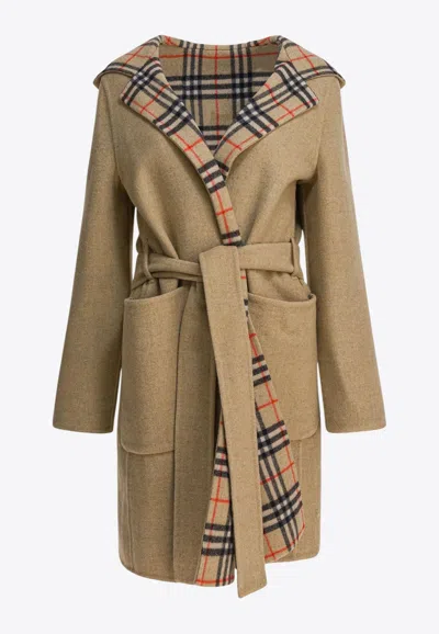 BURBERRY REVERSIBLE WOOL CHECK COAT