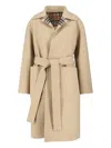 Burberry Women Reversible Wool Robe Coat In Neutral