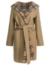 Burberry Women Reversible Wool Coat In Blue
