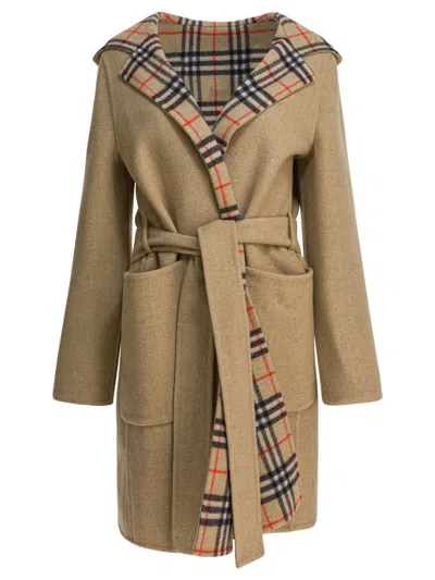 Burberry Reversible Wool Coat In Brown