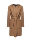 Burberry Reversible Wool Coat Belted Waist In Brown