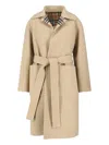 Burberry Women Reversible Wool Robe Coat In Brown