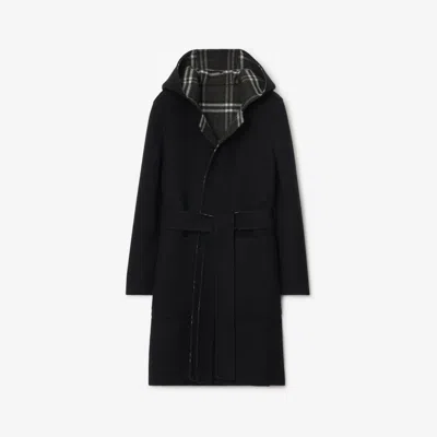 Burberry Reversible Wool Hooded Wrap Coat
