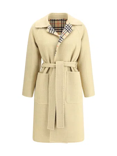 Burberry Reversible Wool Robe Coat In Neutral