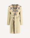Burberry Checked-detail Wrap Coat In Sand