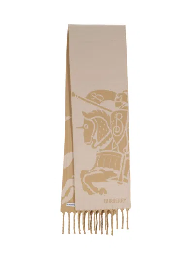 Burberry Reversible Wool Scarf Ekd In Brown