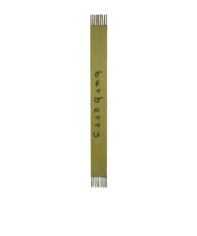 BURBERRY BURBERRY LOGO INTARSIA-KNIT FRINGED REVERSIBLE SCARF