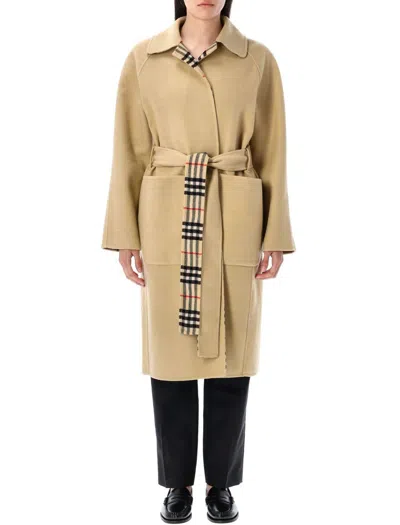 BURBERRY BURBERRY REVERSIBLE WOOL WRAP COAT