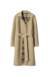 Burberry Breasted Reversible Coat In Brown