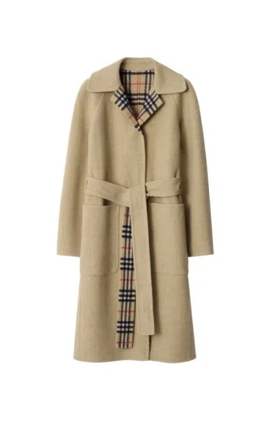 BURBERRY BURBERRY REVERSIBLE WOOL WRAP COAT