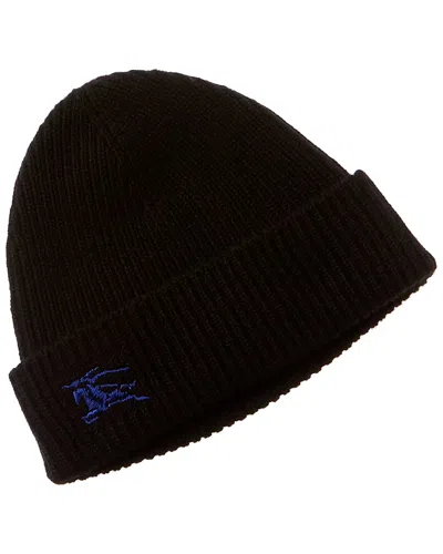 Burberry Ribbed Cashmere Beanie In Black
