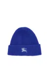 Burberry Electric Blue Cashmere Beanie Hat In Blue