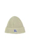 BURBERRY RIBBED CASHMERE BEANIE HATS GREEN