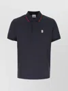 BURBERRY RIBBED COLLAR POLO SHIRT WITH SHORT SLEEVES