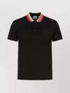 BURBERRY RIBBED COLLAR POLO SHIRT WITH SHORT SLEEVES
