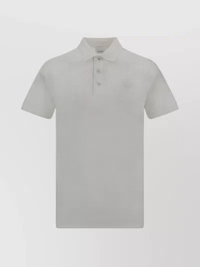 Burberry Ribbed Collar Regular Fit Polo Shirt In Gray