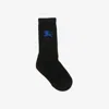 Burberry Equestrian Knight Crew Socks In Black