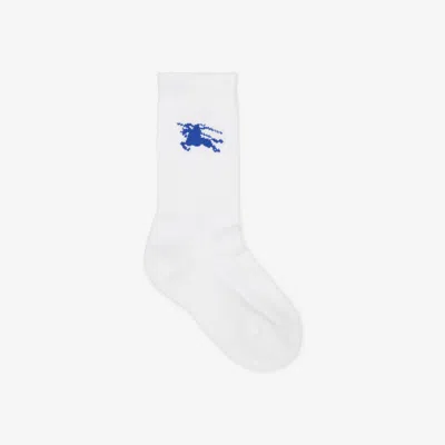 Burberry Ribbed Cotton Blend Socks In White