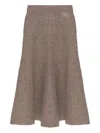 Burberry Ribbed-knit Flared Skirt In Brown
