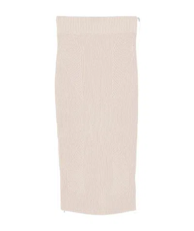 Burberry Ribbed-knit Mid-length Skirt In Multi