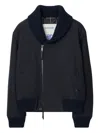 Burberry Wool Blend Bomber Jacket In Blue