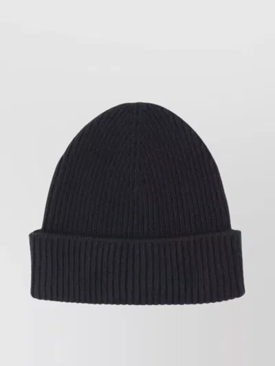 Burberry Ribbed Turn-up Brim Hat In Black