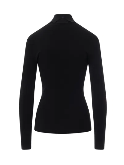 Burberry Ribbed Wool Jumper In Black